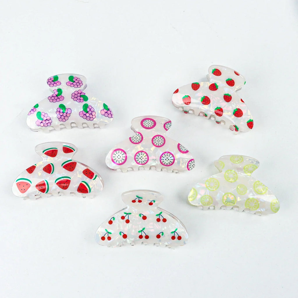 8.6cm New Fruit Lemon Print Hair Claw Summer Simple Colorful Claw Clip