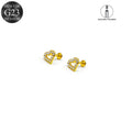 EVISPOL ASTM F136 G23 Titanium Tiny CZ Labret Lip Stud Earring for Women 16G Heart Cartilage Helix Tragus Conch Piercing Jewelry