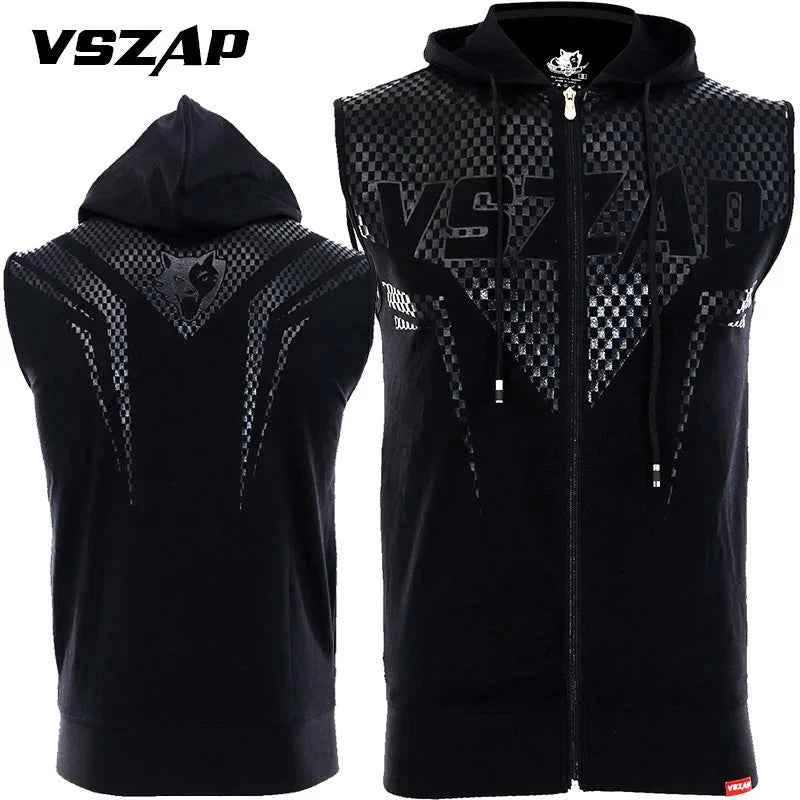 Vszap Hooded Sleeveless MMA Fitness Vest