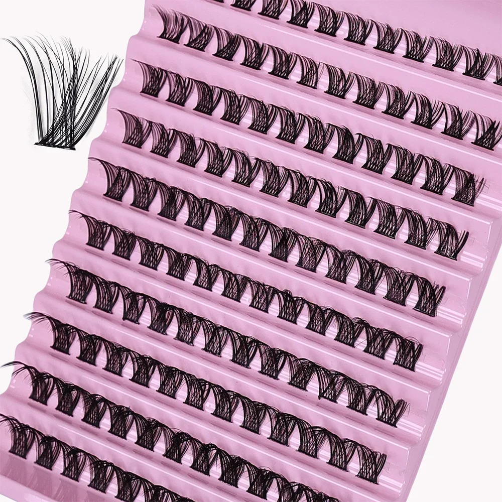 D Curl Mink Individual Cluster Lashes 120Pcs 8-16mm Mixed Size Full Volume Natural DIY Self-Graft Lash Extensions