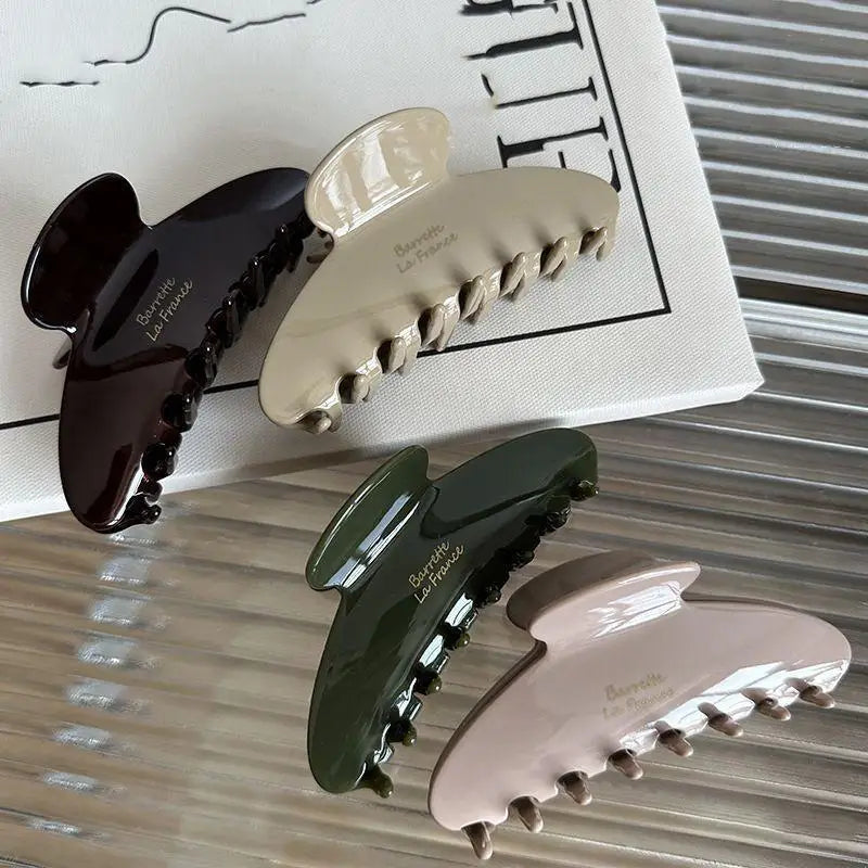 1Pcs Hair Claw Simple Hairpin Fashion Hair Accessories For Woman Girls Large Crab Hair Clips Shark Clip Retro Korean Acetate