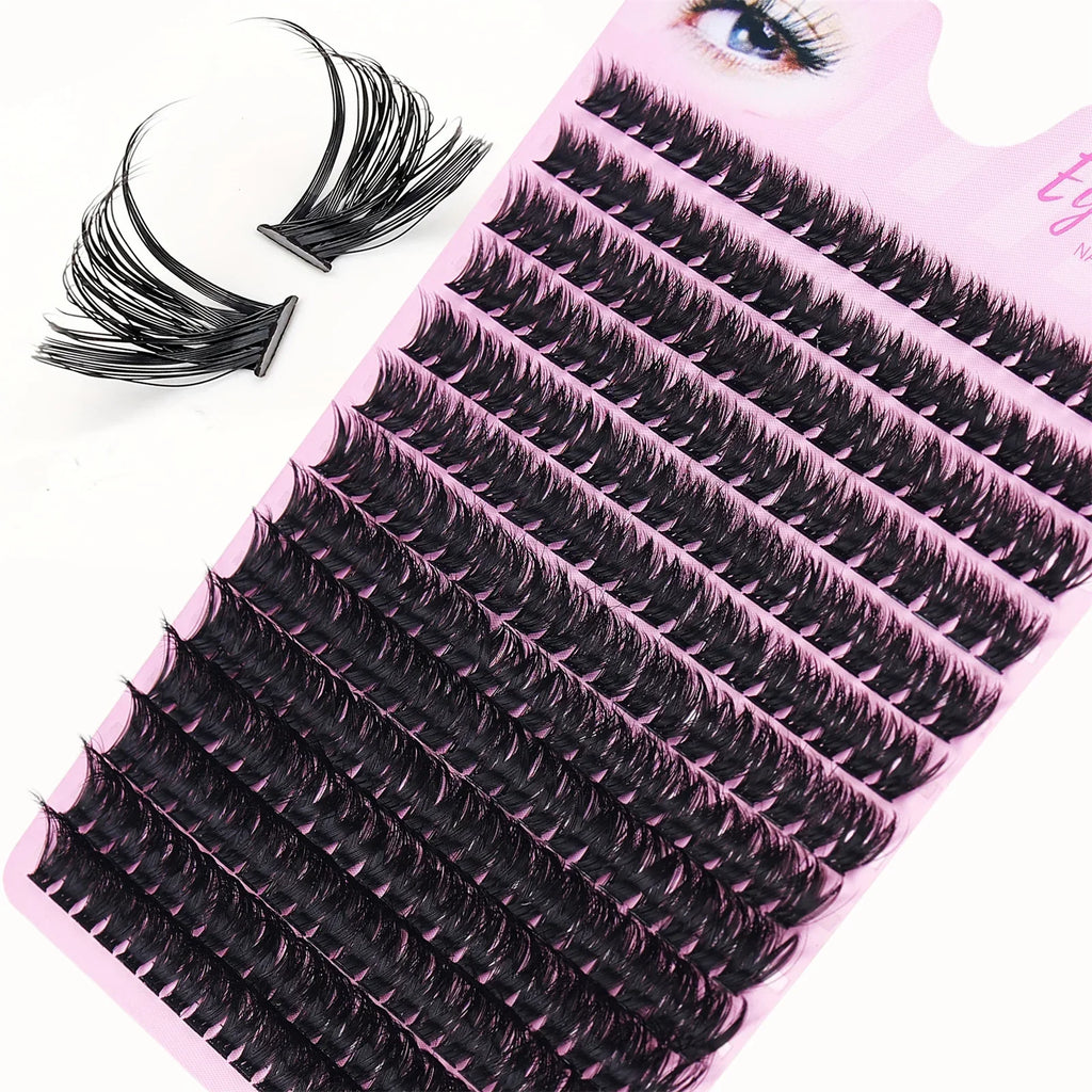 Simple Self-Graft Handmade 80D D Curl Individual Lashes 280Pcs 8-16mm Dense Clusters For Makeup Newbies & Artists