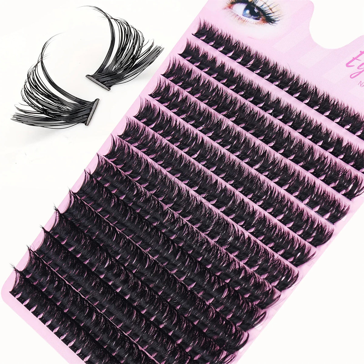 Simple Self-Graft Handmade 80D D Curl Individual Lashes 280Pcs 8-16mm Dense Clusters For Makeup Newbies & Artists