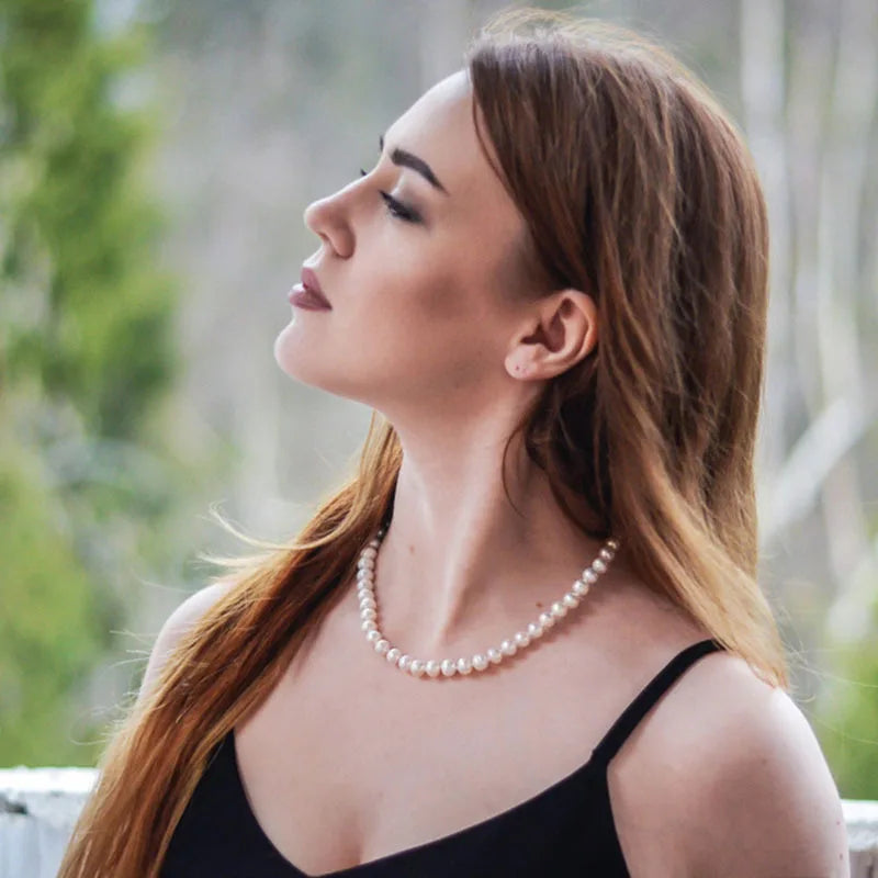 Imitation Pearl Necklace Adjustable Elegant Irregular Beads New Trend Date Wedding Party Jewelry Women Girls Gift