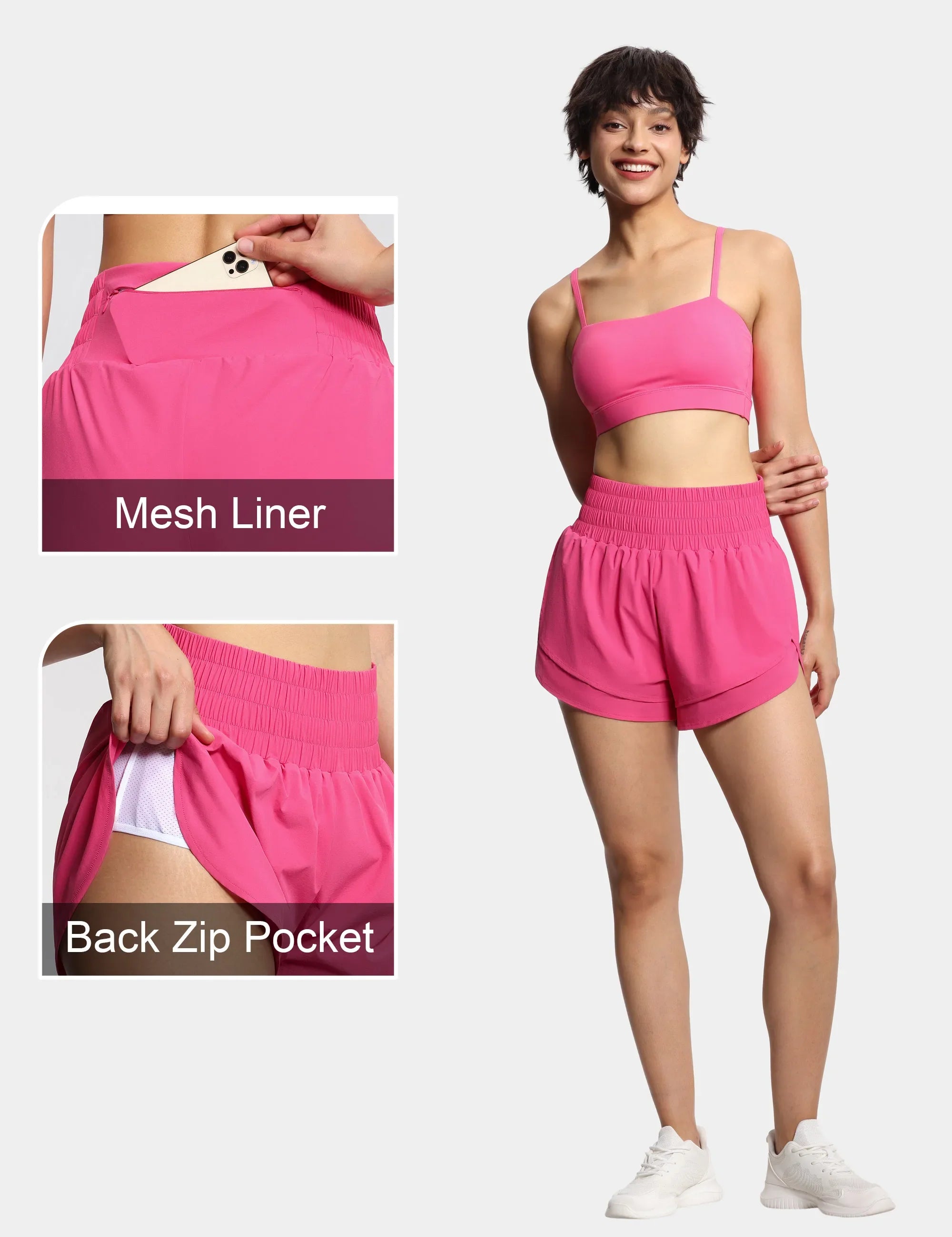 Women’s High Waisted Running Shorts with Pocket