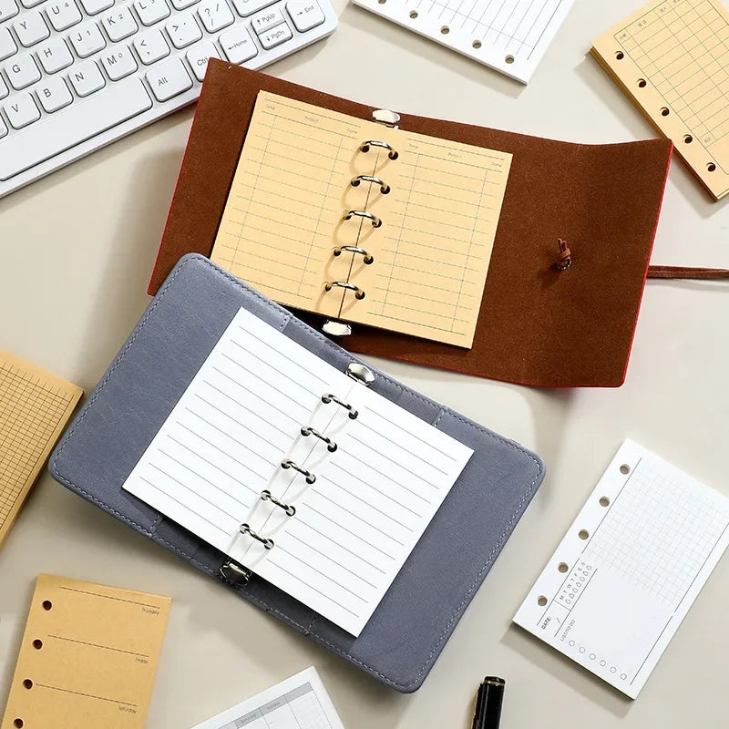 M5 Loose Leaf Notebook Refill Spiral Binder Inner Page Grid Blank Line Diary Agenda PlannerSchool Stationery