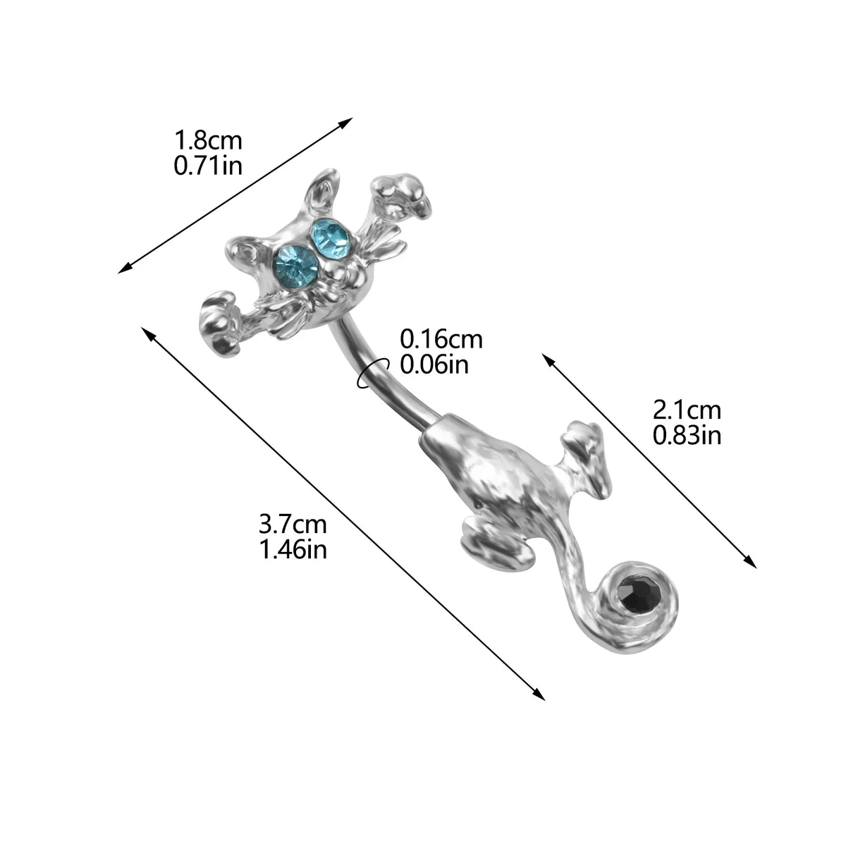 1PC Creativity Belly Button Ring Navel Piercing Ring 316L Surgical Steel Piercing Cartoon Cat for Women Girls Body Jewelry Gift