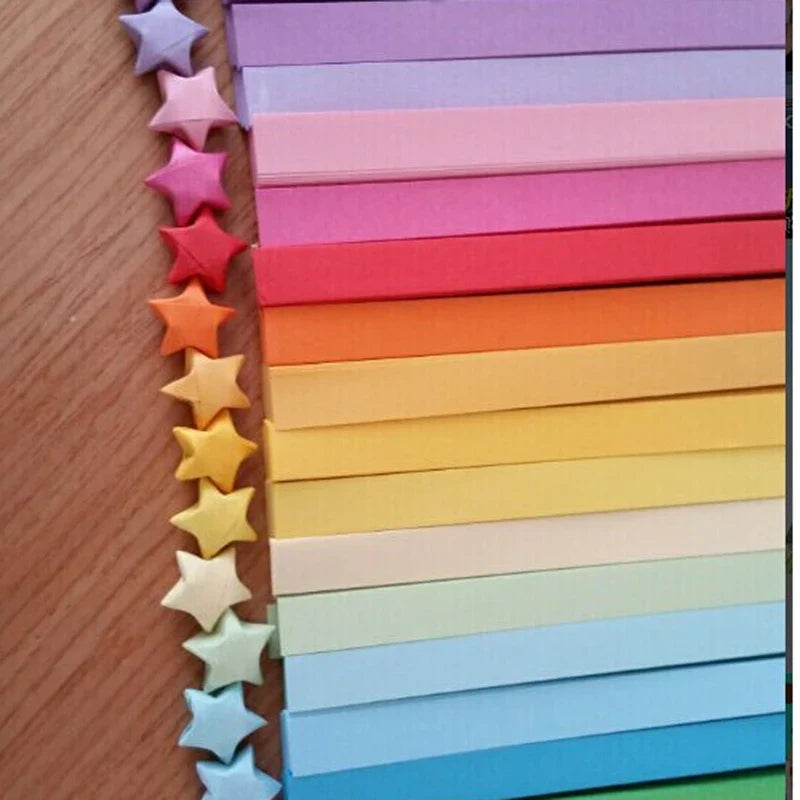 Origami Lucky Star Paper Strips Kit | DIY Folding Craft for Wishing Star Decorations