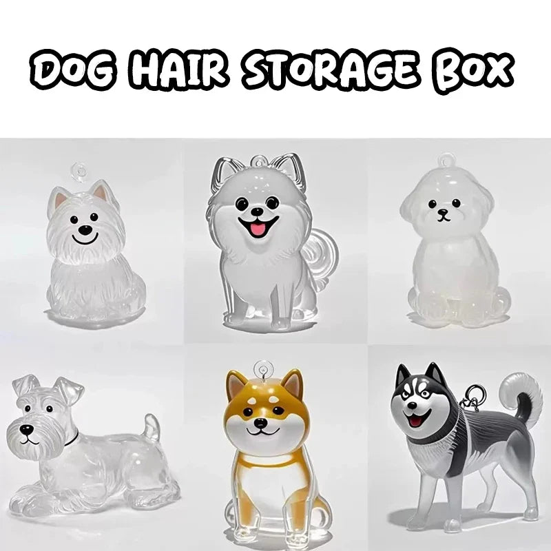 Clear Puppy Hair Memorial Keepsake Capsule | Pet Fur Display Keychain