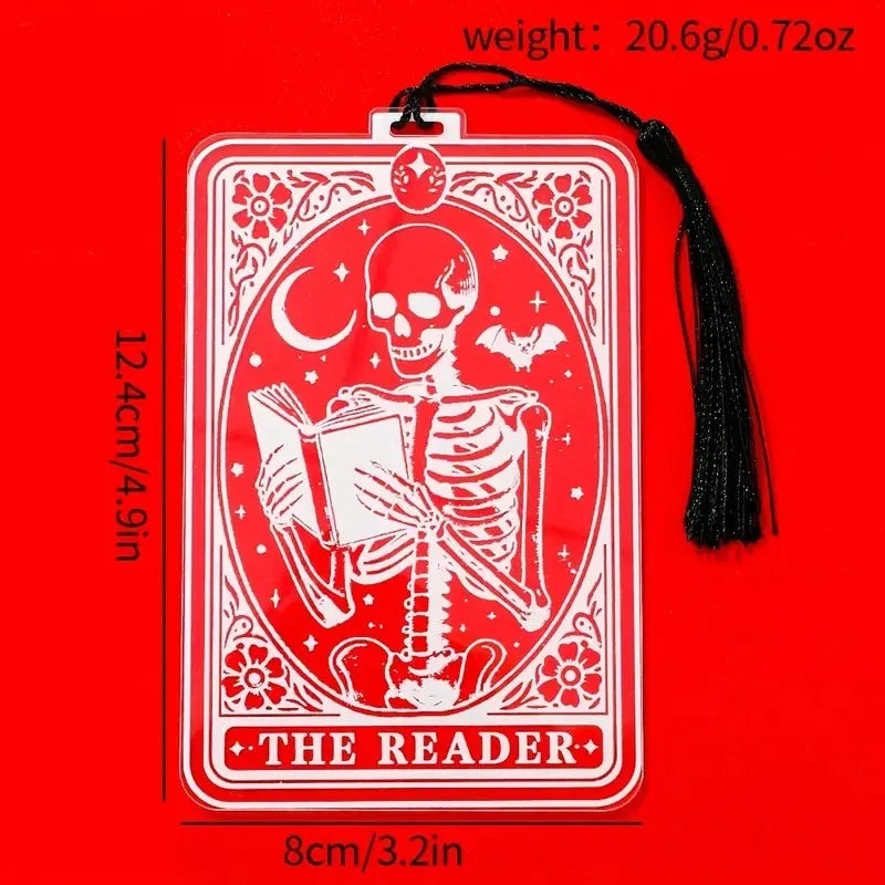1pc Gothic-Style Acrylic Reading Bookmark, Suitable for Both Men and Women, Personalized Skull Reading Marker, a Friendship Gift