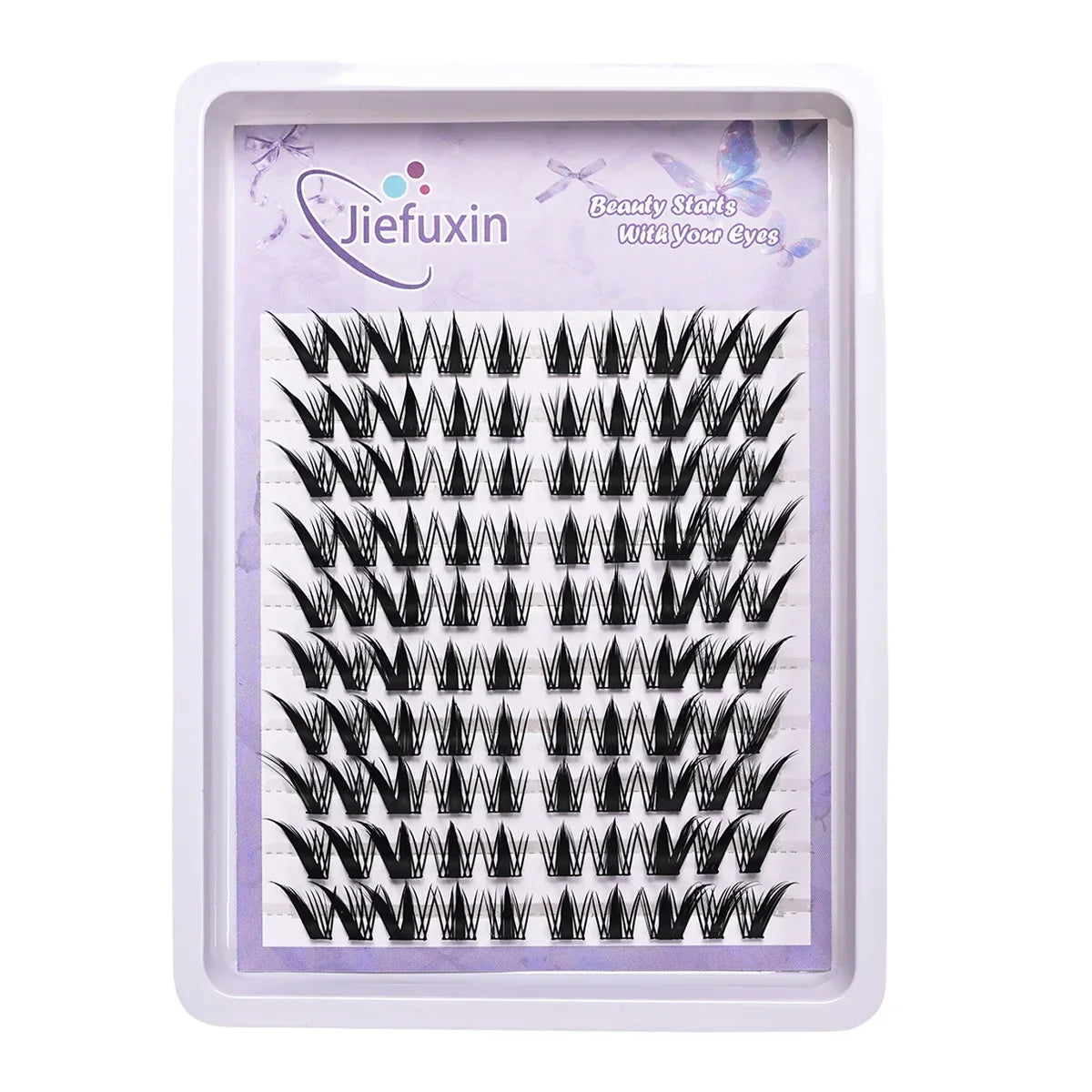 10Rows Cluster False Eyelashes Voluminous Fluffy Thick Natural Curling Lash Manga Eyes，Anime Lash Style，Suitable for Beginners