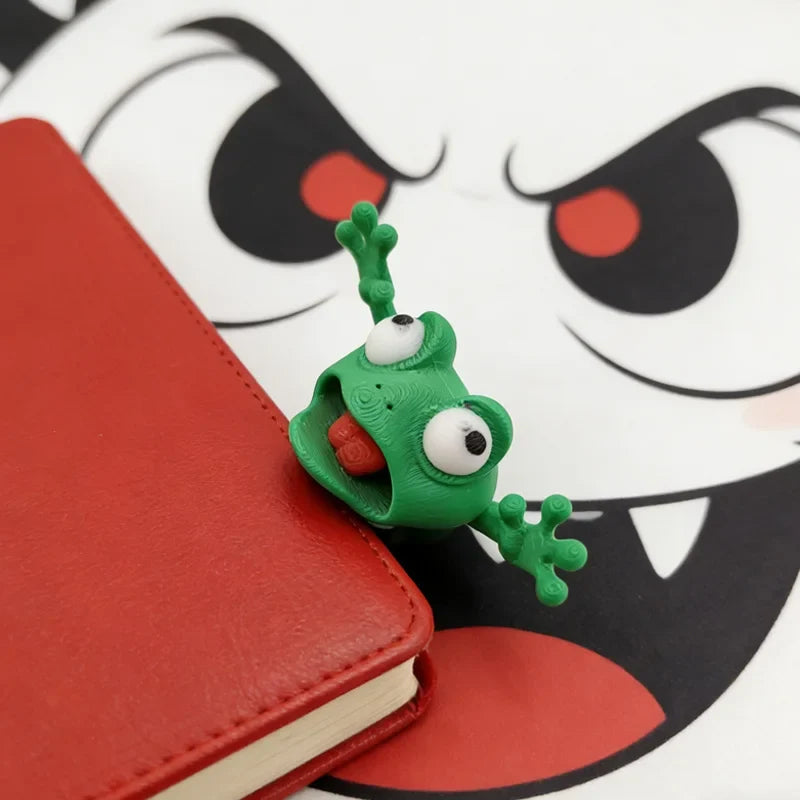 3D Printed 3D Flattened Frog Bookmarks, Office Supplies, Book Accessories,Stationery Bookmarks,Essential for Reading Enthusiasts