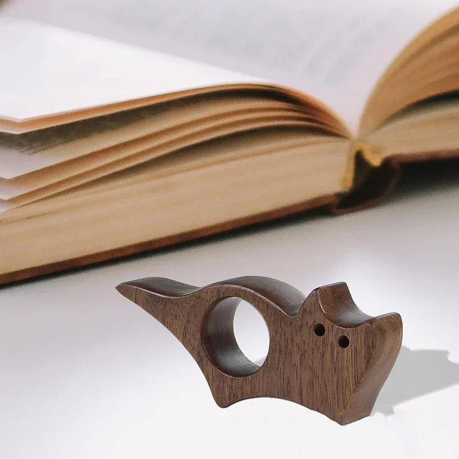 Cute Wooden Cat Dog Bookmark, Animal Book Page Holder Ring, Student Reading Accessories Page Marker Stationery Gift