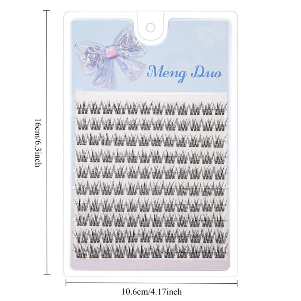 Easy Self Application Fish Tail Manga Cat Eye Lashes 120Pcs Fluffy Natural Long Reusable DIY Starter Makeup Lashes