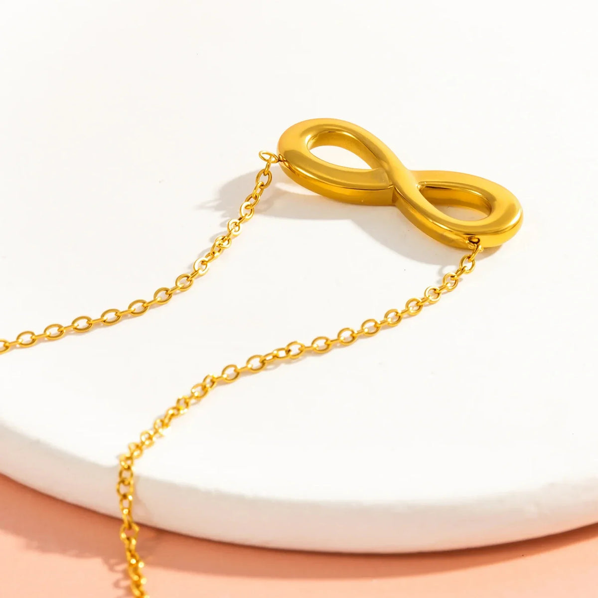 Minimalist Infinity Necklace - 18K Gold Plated Stainless Steel, Love Freedom Pendant for Women Everyday