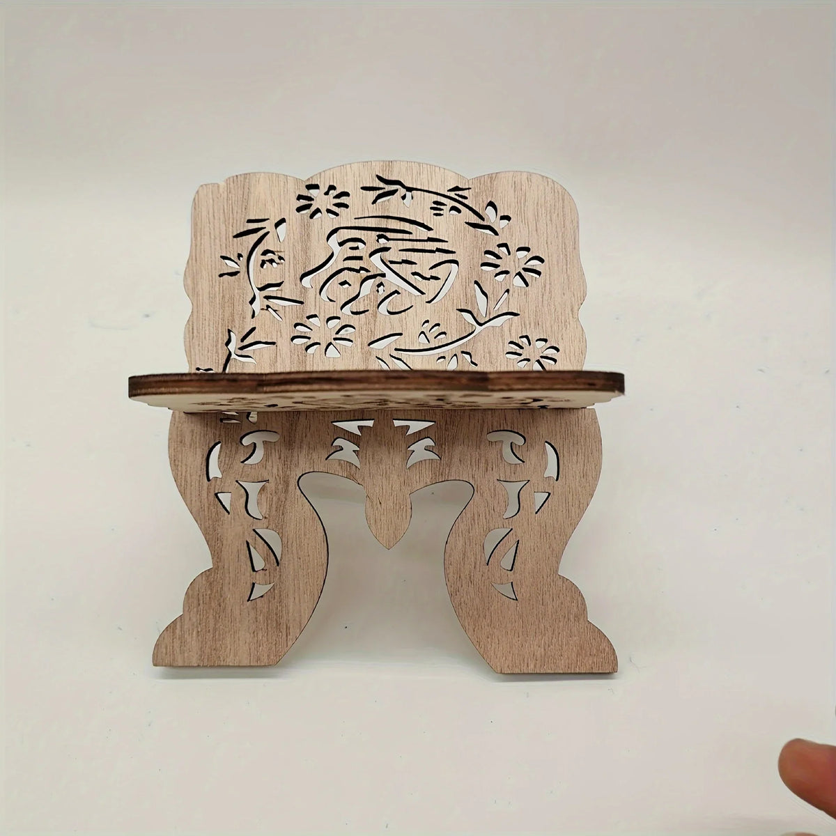 1pc Wooden Foldable Mini Bookend Stand Reading Ramadan Decor Home Bedroom Office Desktop Book Storage Display Rack