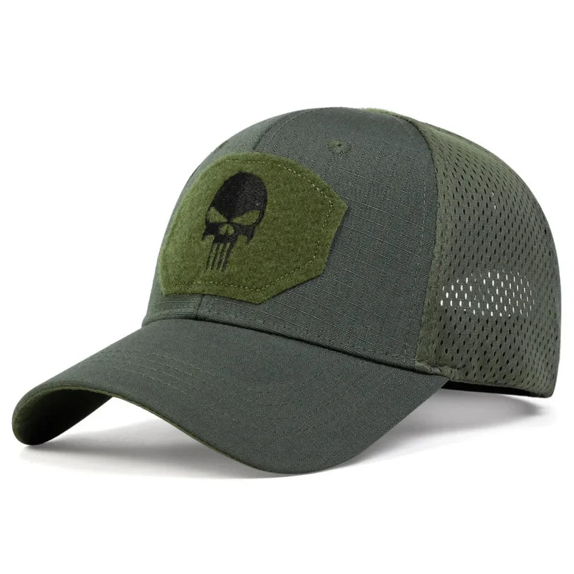 Unisex Skull Baseball Cap | Breathable Mesh Snapback for Outdoor Adventures