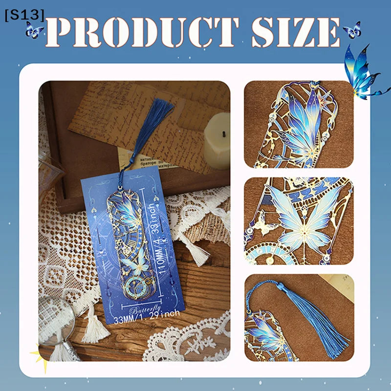 Chinese Style Tassel Hollow Butterfly Metal Bookmark Gift For Students Teachers Reading Page Clip Bookmarks Books Accessories[Q]