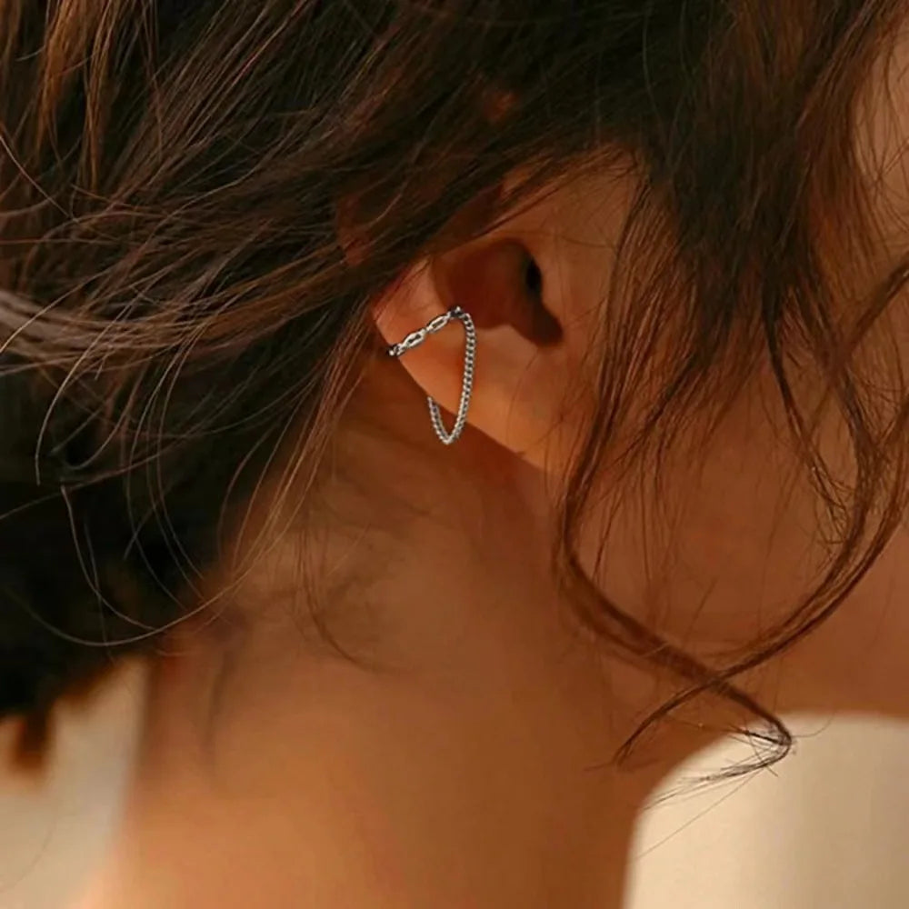 Fashion No Piercing Ear Cuff Earrings | Clip-On Chain Earcuff for Women