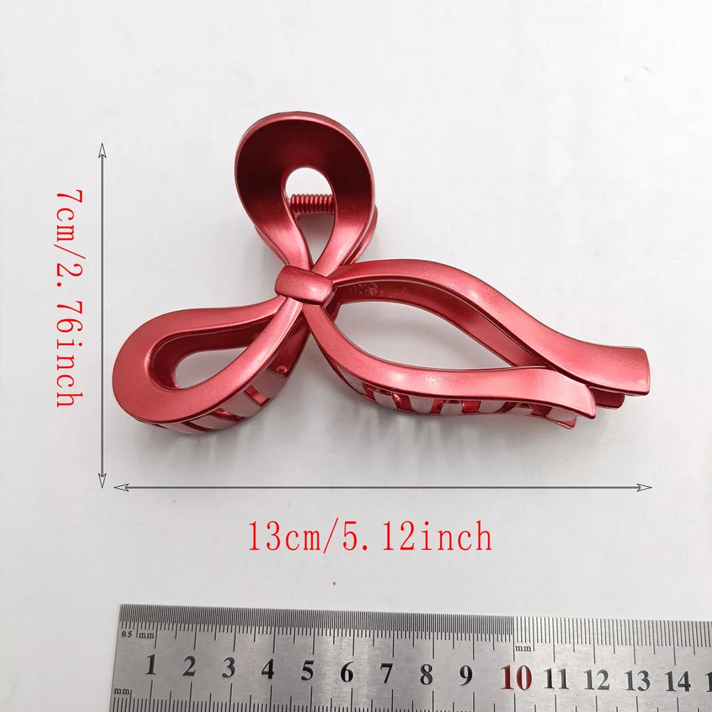 13cm New Elegant Metallic Color Ribbon Bow Hair Clip