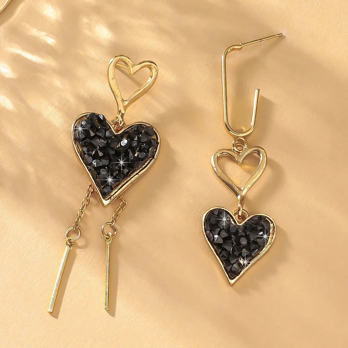 2PC Women's Fashion Irregular Peach Heart Earrings | Drop Earrings for Date Party Gifts