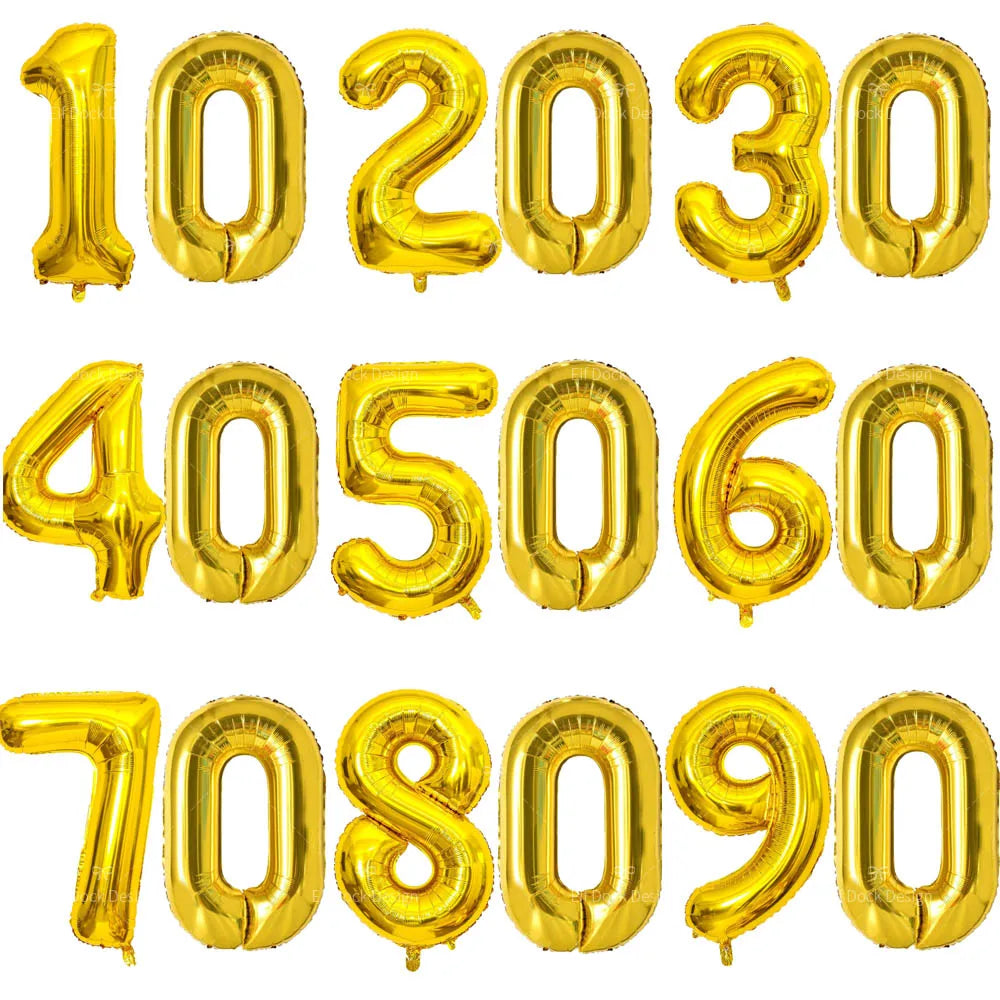 Large Gold Number Balloon 40 Inch | Milestone Birthday & Anniversary Decoration