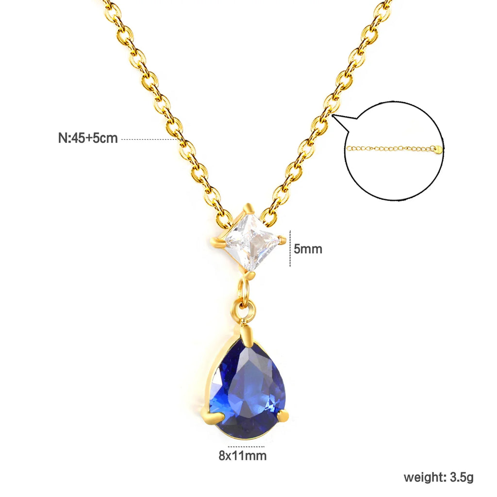 Teardrop Necklace Waterdrop Pendant | Minimalist Stainless Steel Jewelry for Women