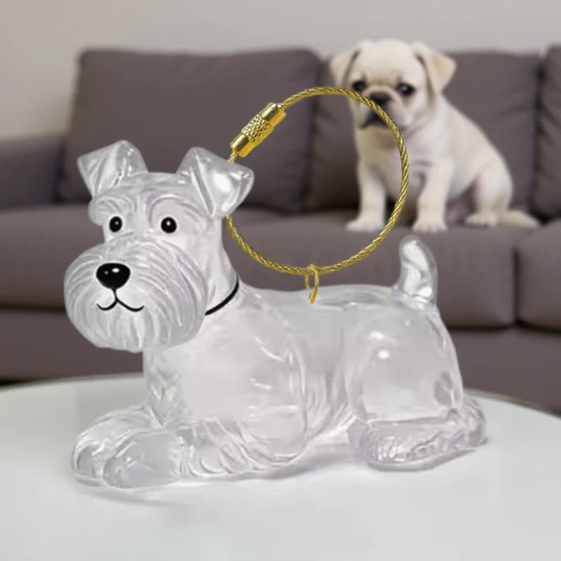 Pet Fur Keepsake Capsule Keychain | Clear Dog Hair Memorial Pendant for Pet Lovers