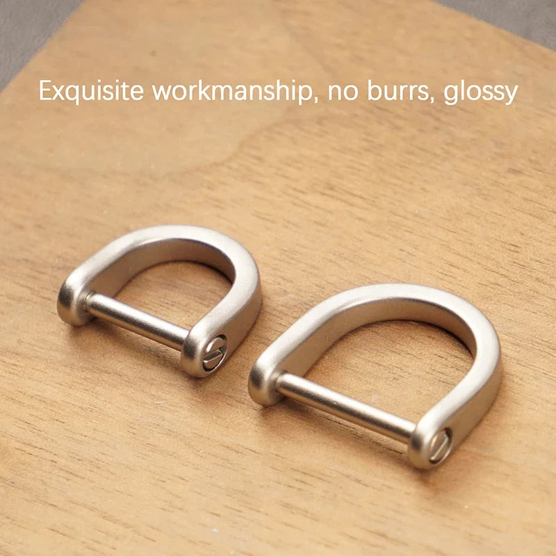 Titanium D Ring Key Shackle | U Shape Horseshoe Key Ring for Car Fob and DIY Leather Key Organizer