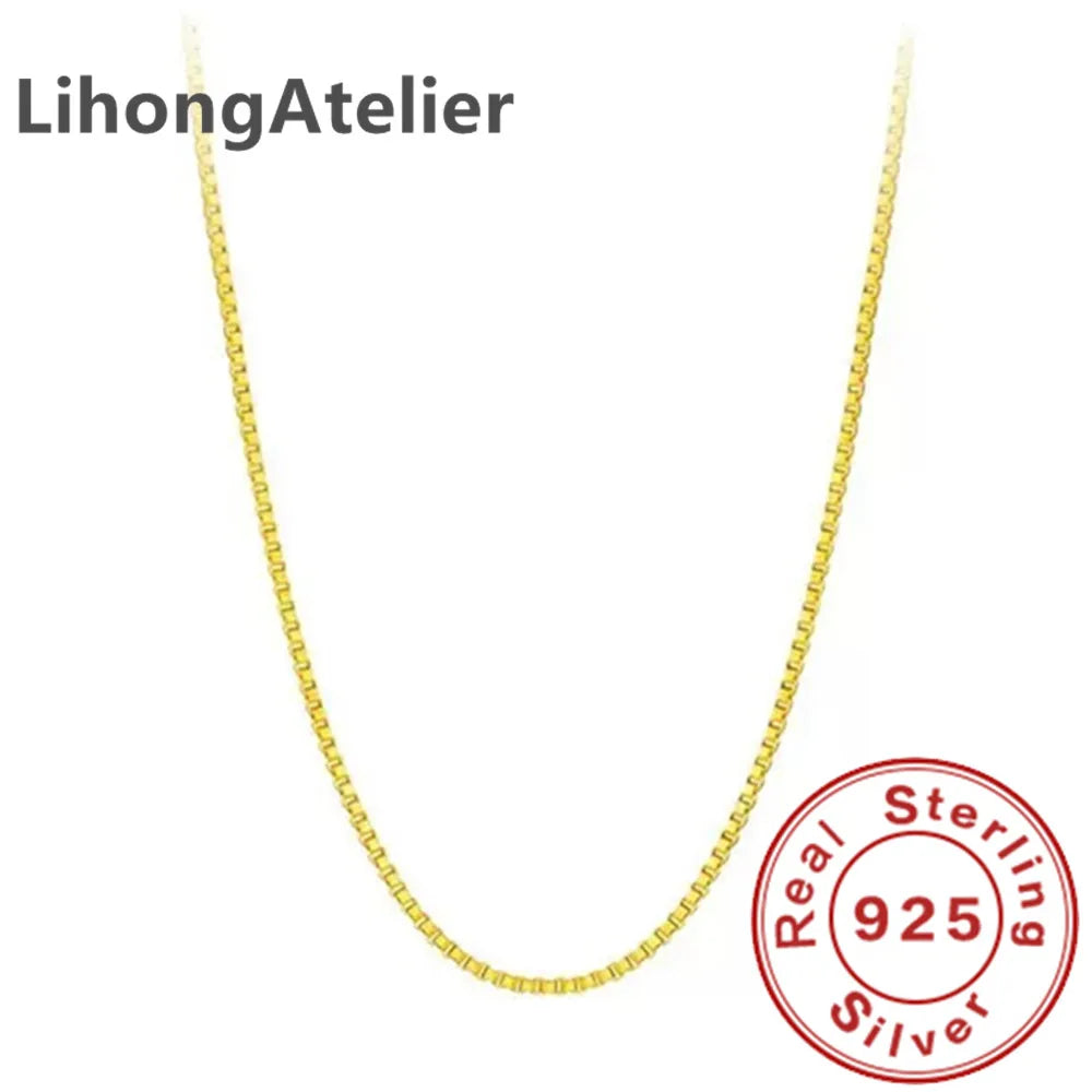 New 925 Sterling Silver Necklace 1mm Box Venetian Necklace Gold Plating Suitable For Women And Men Jewelry Gifts