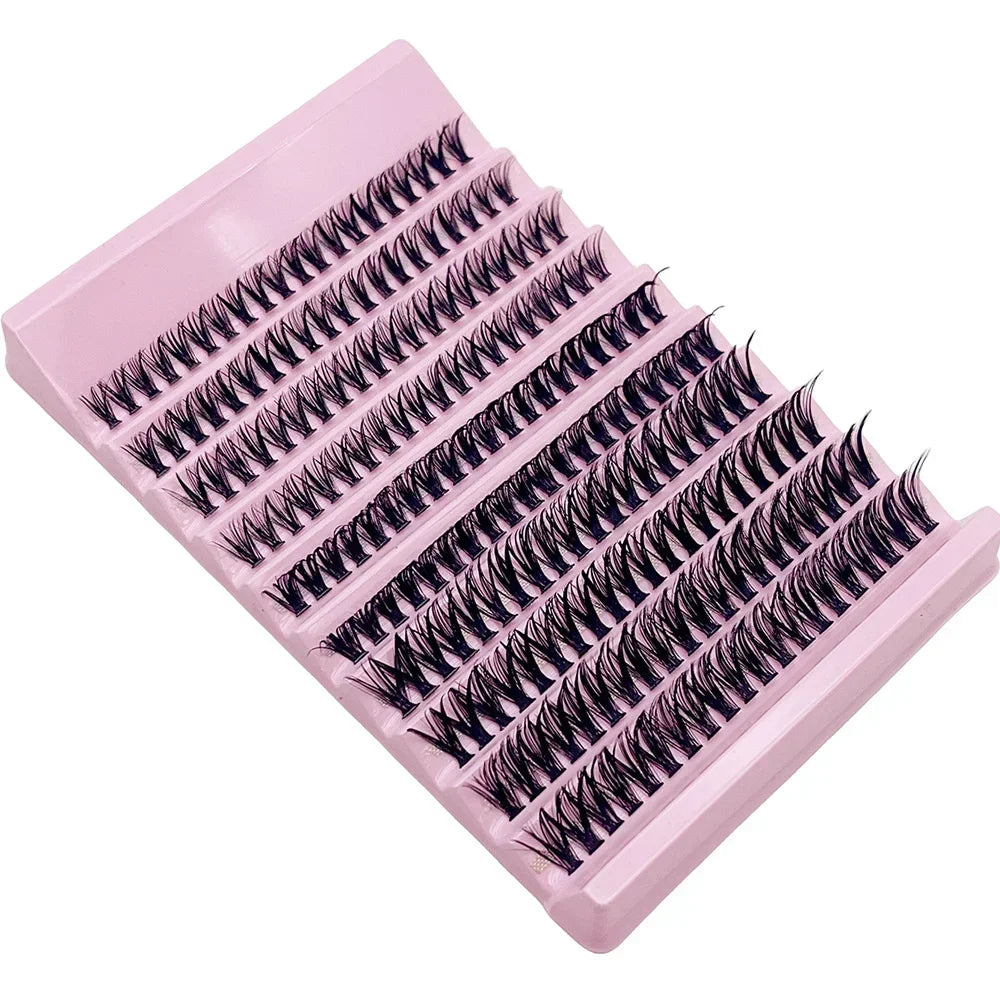 Mixed 8-16mm Long Volume Lash Clusters 200 Pieces Natural Individual DIY Eyelash Extensions Salon Quality Fake Lashes