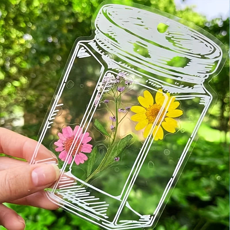 20pcs Handmade Transparent Flower Bookmarks, Pressed Petals for Gifts Reading Journal, Unique Eternal Book Accessory
