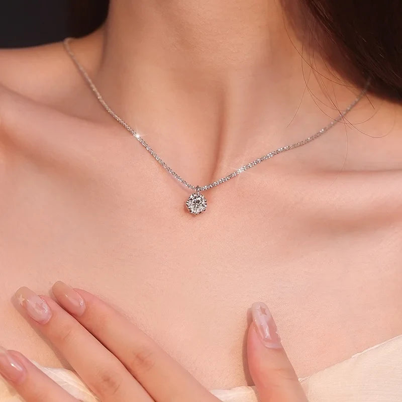 Andara Luxury 925 Sterling Silver AAAAA Zircon Pendant Necklace Fashion Italian Silver Necklace Women Jewelry