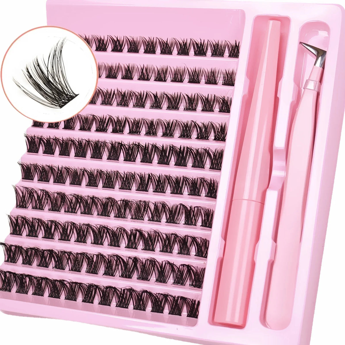 DIY Lash Extension Kit Lash Clusters With Bond Individual Lashes Kit Cluster Lashes Wispy D Curling False Eyelash Clusters