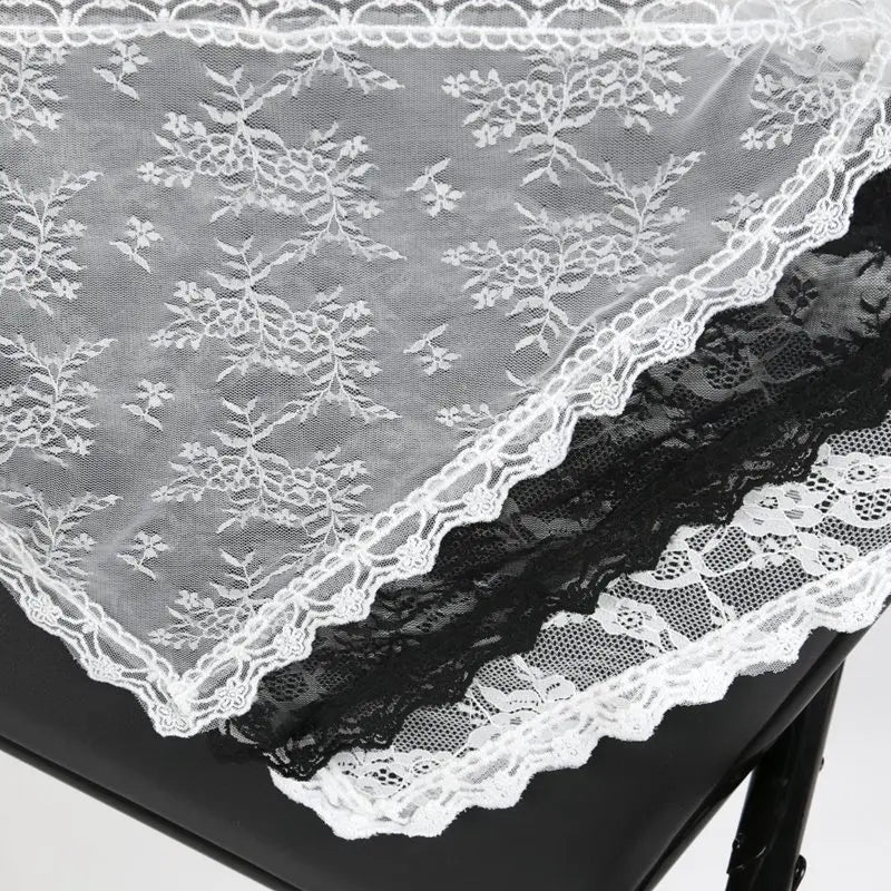Y2K Women Lace Flower Elegant Skirt Stacked Belt Flower Sweet Triangle Scarf Breathable Travel Photo Headband Turban Accessories