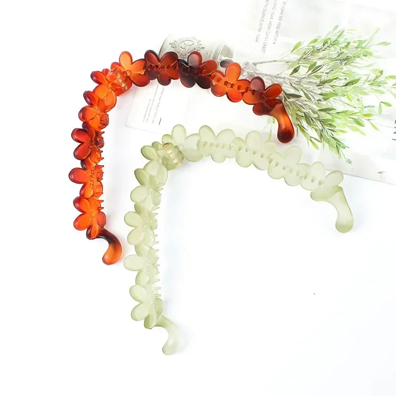 Flower Banana Hairpins Elegant Hair Clips Banana Clips Women Hairgrips Ponytail Barrettes Hair Pins styling Accessories Jewelry