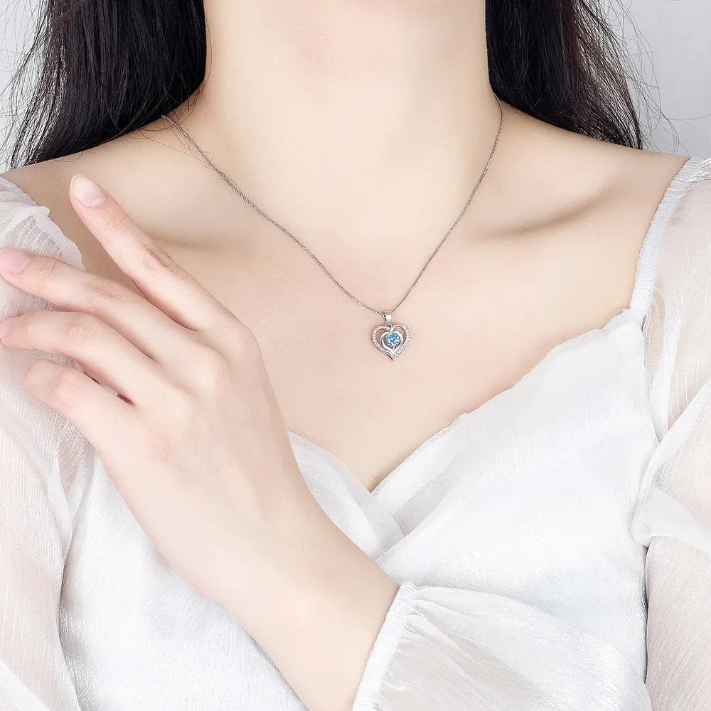 925 Sterling Silver 18k Gold Plated Necklace Single Sparkling Zircon Clavicle Chain for Women Wedding Silver Jewelry
