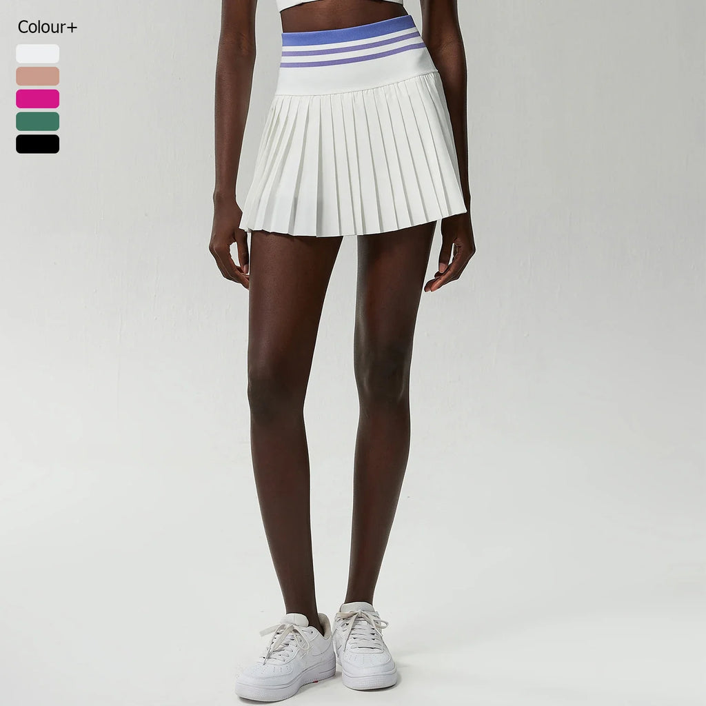 High-Waist Pleated Skort with Pockets for Active Women