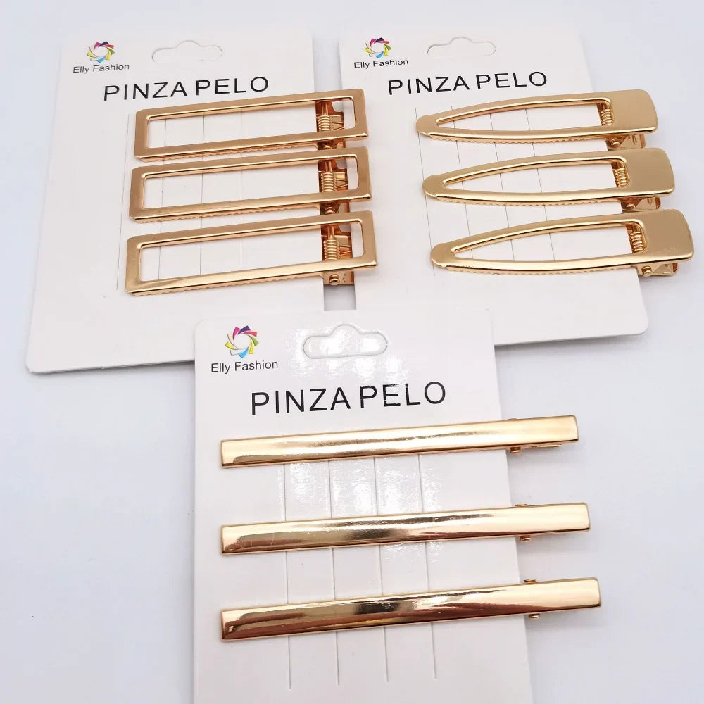 3pcs/set Elegant Hair Clips Crab Hollowing Out Hairpin Metal Geometric Hair Claw Barrette Women Girls Korean Hair Styling Tools