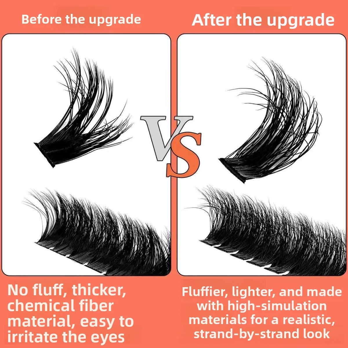 Beginner Friendly 80D-100D Fluffy 8D D Curl Lash Clusters 0.07mm 14-22mm Easy DIY At Home Self-Graft Eyelashes