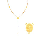 Prjewel Stainless Steel Three-Color Beaded Cross Pendant Y-Necklace | Faith-Inspired Fashion Jewelry