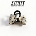 1/2pcs ZYFHTT Classic Black White Polka Dot Bow Hair Clip Claw for Women Elegant Shark Clip Fashion Girl Ponytail Hair Clamp