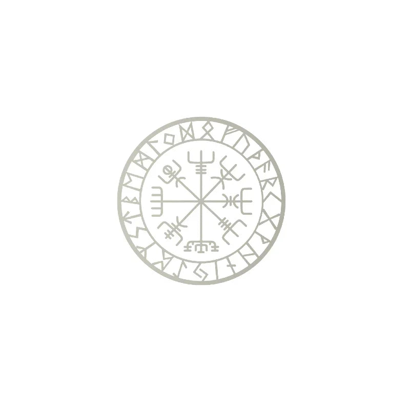 Viking Protection Runes Vegvisir Compass Talisman Red Vinyl Decal | Car and Laptop Decorative Sticker