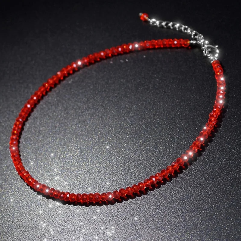 Sparkling Classic Noble Multi-color Artificial Crystal Necklace Neck Jewelry For Birthday Valentine's Day Lovers Gifts