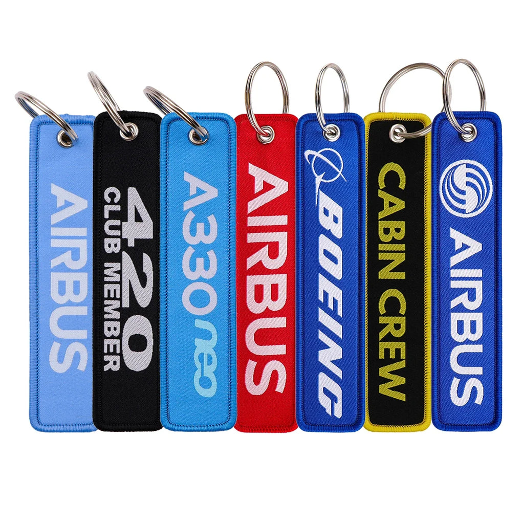 Airline Embroidery Key Fob | Stylish Keychain for Bags and Backpacks
