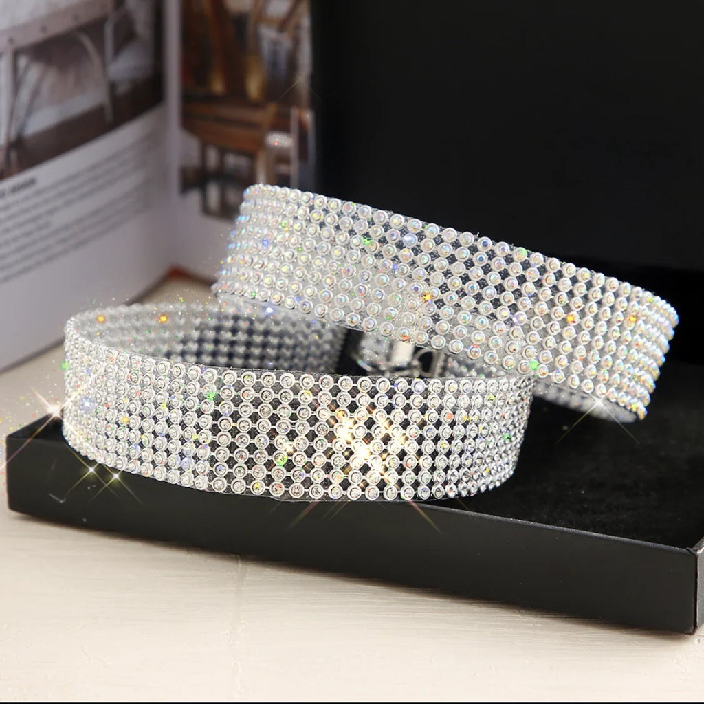 TOP Quality Cool Shiny Rhinestone Bundle Neck Popular Element Collar Necklace Punk Hip Hop Women's Choker Gift Korean Jewelry