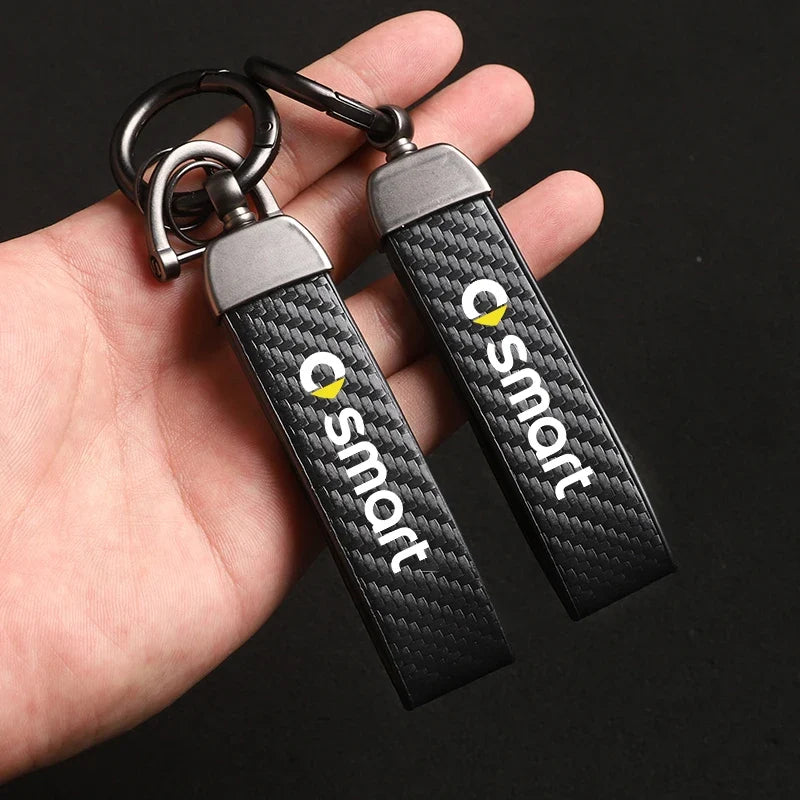 Carbon Fiber Style Keychain | Smart EQ Fortwo Key Ring