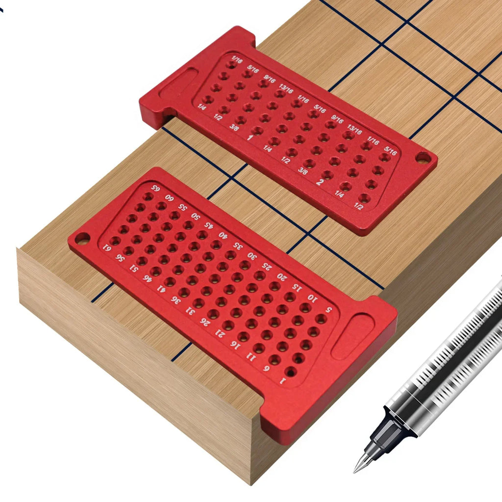 Woodworking Precision Hole Scribe T-Ruler | Aluminum Pocket Cross Calibration Tool for DIY Measuring