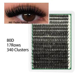 QUEENICE Three Fold Updated New DIY False Eyelash Extension 6 Mixed Styles Fluffy Voluminous Cat eye Spiky lash extensions