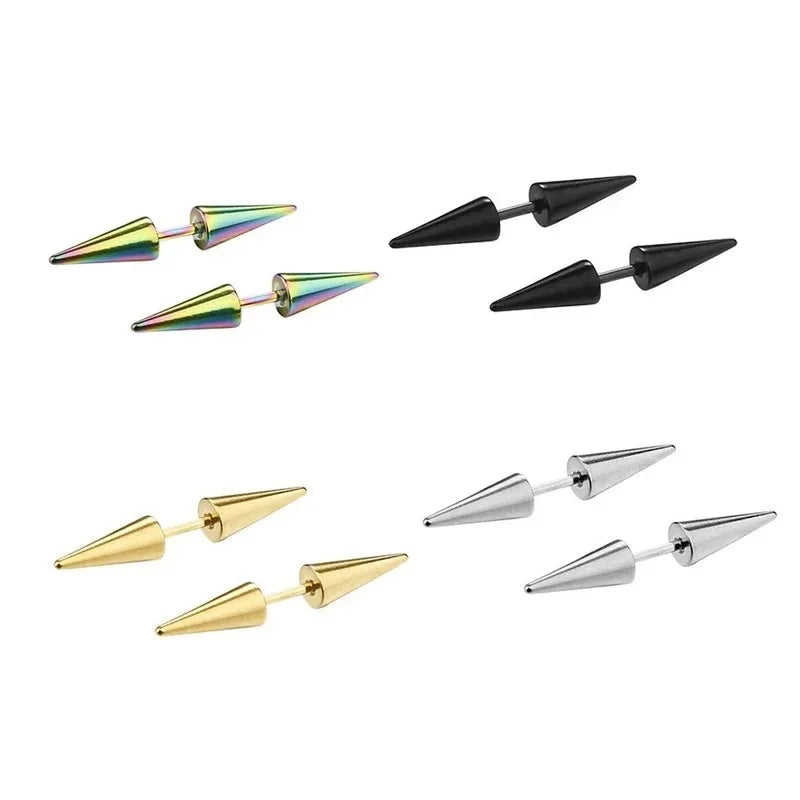 1Pair Fashion 316L Stainless Steel Spike Stud Earrings for Women Men, Classic Cartilage Tragus Helix Earring Piercing Jewelry